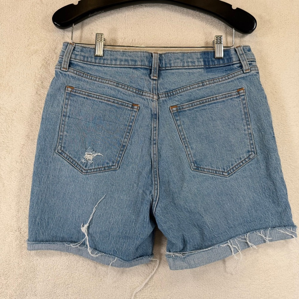 Abercrombie & Fitch 90s Straight Ultra High Rise Denim REWORKED Shorts 31 12R - Picture 2 of 12